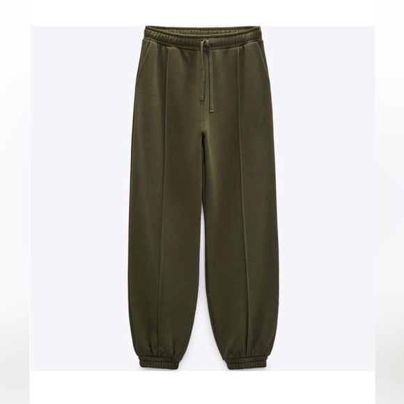 Zara Jogger Pants Sweatpants size M dark green - Picture 1 of 7